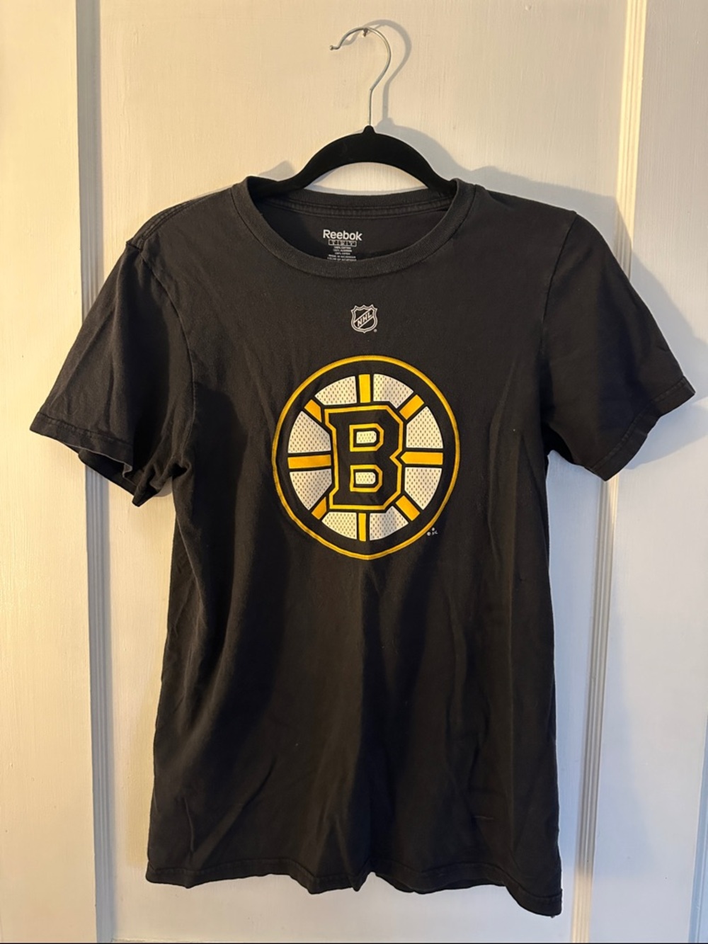 Reebok Black and Yellow Boston Bruins Marchand #63 Tee